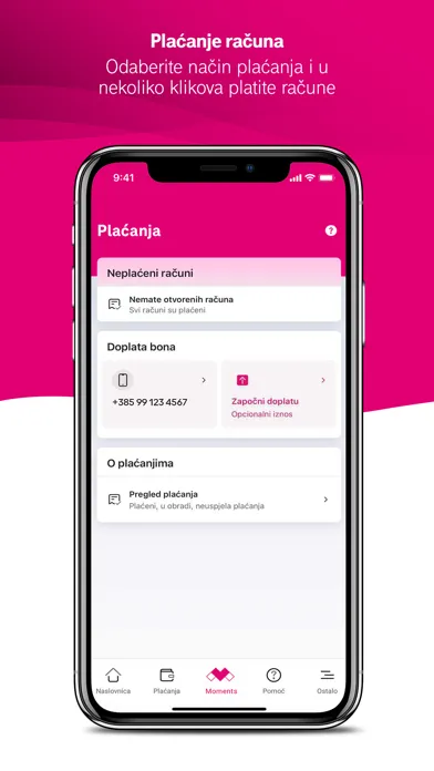 Tangkapan layar Moj Telekom HR